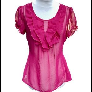 Mossimo Sheer Swiss Dot Blouse Size Small